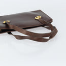 Christian Dior Hand Bag Leather Brown Gold Auth gh1451-7