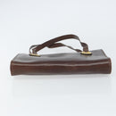 Christian Dior Hand Bag Leather Brown Gold Auth gh1451-5