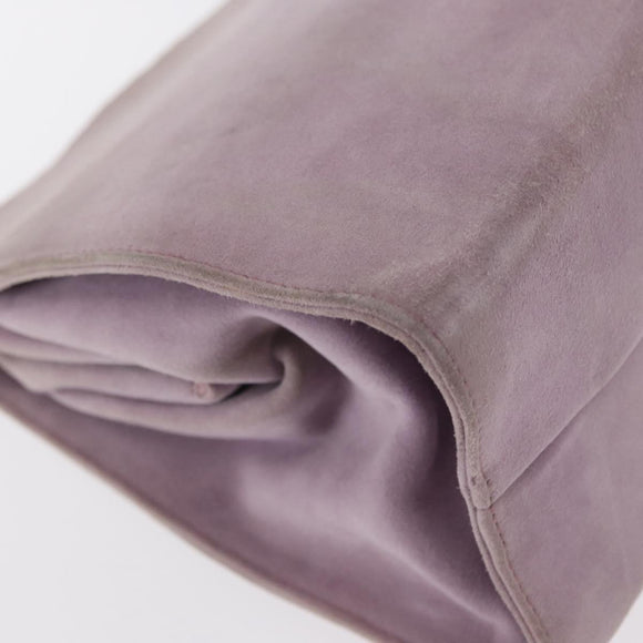 PRADA Hand Bag Suede Purple Silver Auth gh1452