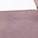 PRADA Hand Bag Suede Purple Silver Auth gh1452-17