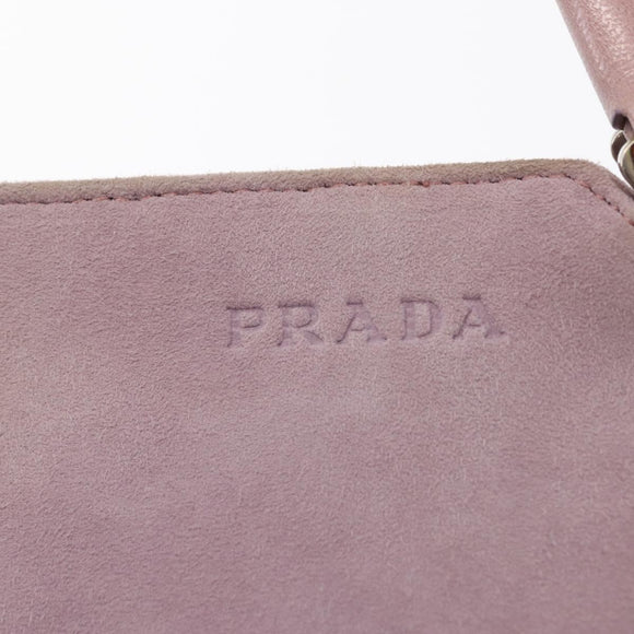 PRADA Hand Bag Suede Purple Silver Auth gh1452