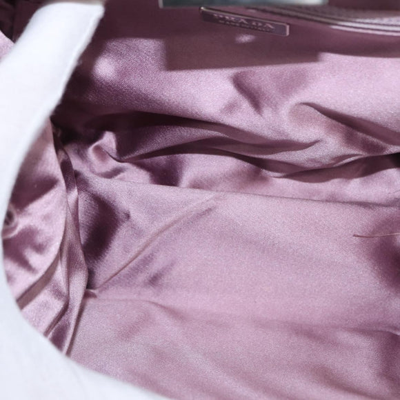 PRADA Hand Bag Suede Purple Silver Auth gh1452