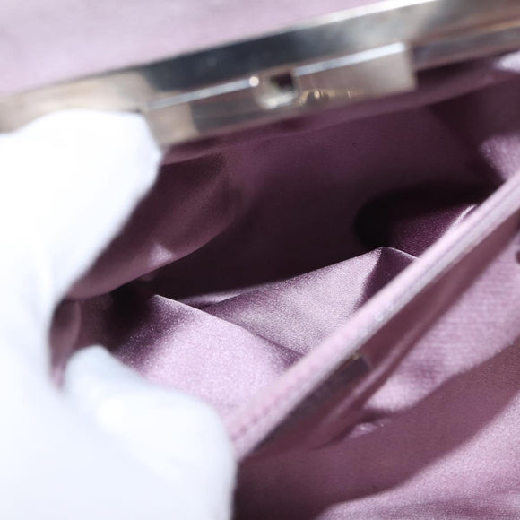 PRADA Hand Bag Suede Purple Silver Auth gh1452