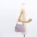PRADA Hand Bag Suede Purple Silver Auth gh1452-24