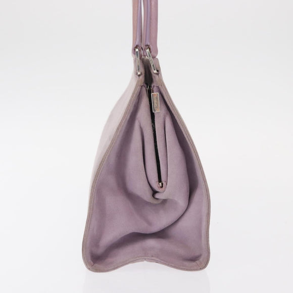 PRADA Hand Bag Suede Purple Silver Auth gh1452
