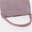 PRADA Hand Bag Suede Purple Silver Auth gh1452-6