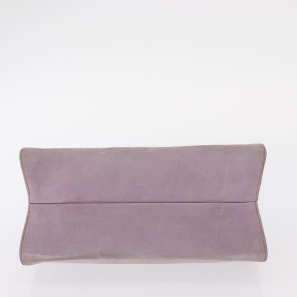 PRADA Hand Bag Suede Purple Silver Auth gh1452