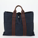 HERMES PRADA Hand Bag Canvas nylon 2 Set Black Navy Auth gh1454-10