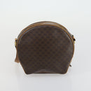 CELINE Macadam Canvas Shoulder Bag Leather PVC 2 Set Brown Auth gh1455-11