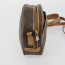 CELINE Macadam Canvas Shoulder Bag Leather PVC 2 Set Brown Auth gh1455-12