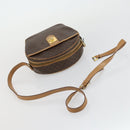CELINE Macadam Canvas Shoulder Bag Leather PVC 2 Set Brown Auth gh1455-14