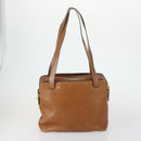 CELINE Macadam Canvas Shoulder Bag Leather PVC 2 Set Brown Auth gh1455-3