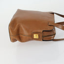 CELINE Macadam Canvas Shoulder Bag Leather PVC 2 Set Brown Auth gh1455-4