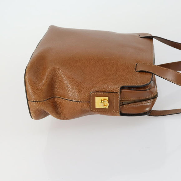 CELINE Macadam Canvas Shoulder Bag Leather PVC 2 Set Brown Auth gh1455