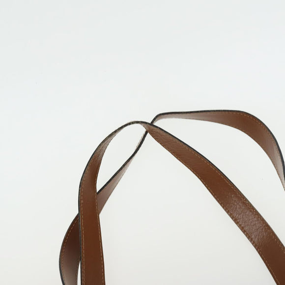 CELINE Macadam Canvas Shoulder Bag Leather PVC 2 Set Brown Auth gh1455