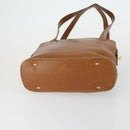 CELINE Macadam Canvas Shoulder Bag Leather PVC 2 Set Brown Auth gh1455-7