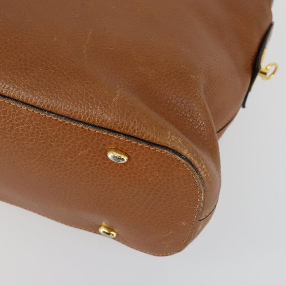 CELINE Macadam Canvas Shoulder Bag Leather PVC 2 Set Brown Auth gh1455