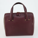 CARTIER Bag Leather 2 Set Bordeaux Auth gh1456-10