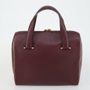 CARTIER Bag Leather 2 Set Bordeaux Auth gh1456-11