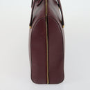 CARTIER Bag Leather 2 Set Bordeaux Auth gh1456-12
