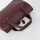 CARTIER Bag Leather 2 Set Bordeaux Auth gh1456-13