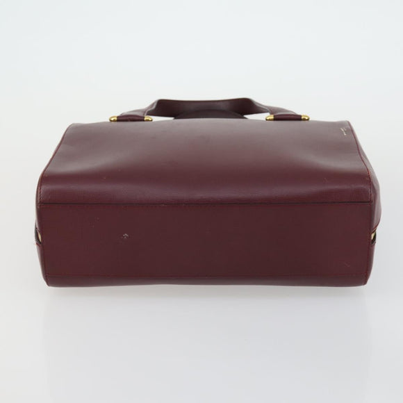 CARTIER Bag Leather 2 Set Bordeaux Auth gh1456