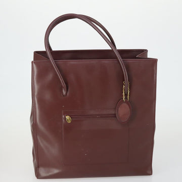 CARTIER Bag Leather 2 Set Bordeaux Auth gh1456 - 0