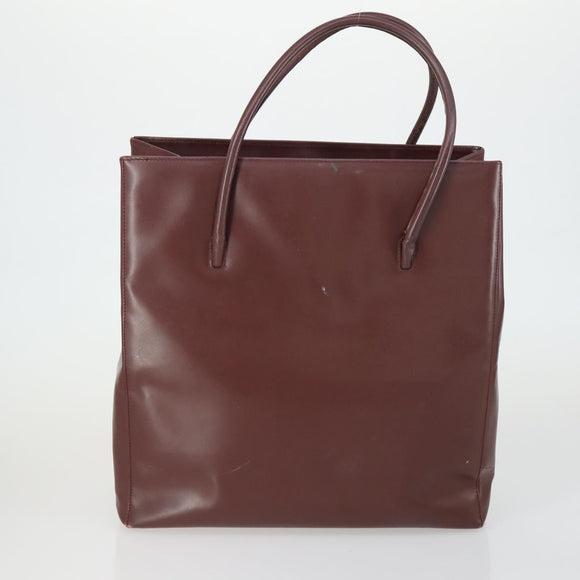 CARTIER Bag Leather 2 Set Bordeaux Auth gh1456