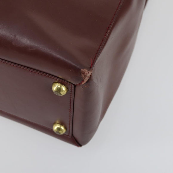 CARTIER Bag Leather 2 Set Bordeaux Auth gh1456