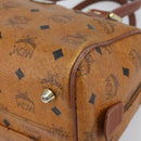 MCM Vicetos Logogram Hand Bag PVC Leather Brown Gold Auth gh1457-9