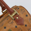 MCM Vicetos Logogram Hand Bag PVC Leather Brown Gold Auth gh1457-17