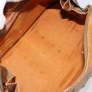 MCM Vicetos Logogram Hand Bag PVC Leather Brown Gold Auth gh1457-11