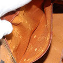 MCM Vicetos Logogram Hand Bag PVC Leather Brown Gold Auth gh1457-23