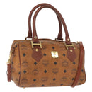 MCM Vicetos Logogram Hand Bag PVC Leather 2way Brown Gold Auth gh1459-1