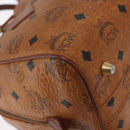 MCM Vicetos Logogram Hand Bag PVC Leather 2way Brown Gold Auth gh1459-15