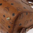MCM Vicetos Logogram Hand Bag PVC Leather 2way Brown Gold Auth gh1459-16