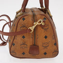 MCM Vicetos Logogram Hand Bag PVC Leather 2way Brown Gold Auth gh1459-3