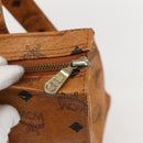 MCM Logogram Vicetos Tote Bag PVC Brown Gold Auth gh1461-10