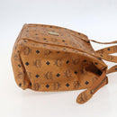 MCM Logogram Vicetos Tote Bag PVC Brown Gold Auth gh1461-4