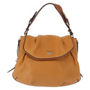 MCM Vicetos Logogram Shoulder Bag Leather Brown Gold Auth gh1463-13