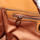 MCM Vicetos Logogram Shoulder Bag Leather Brown Gold Auth gh1463-20