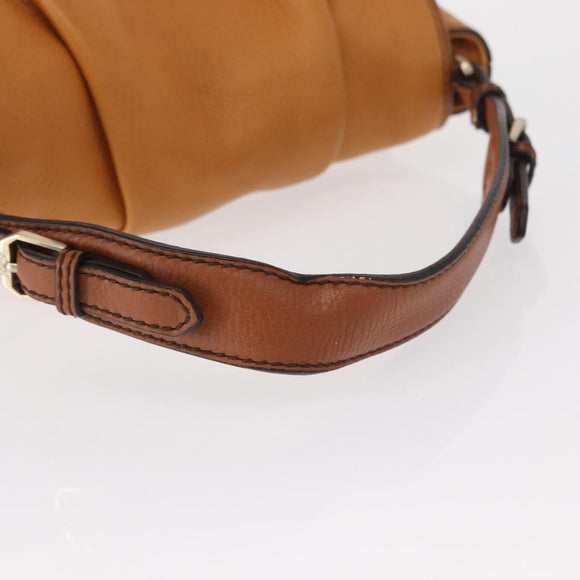 MCM Vicetos Logogram Shoulder Bag Leather Brown Gold Auth gh1463