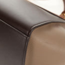 CELINE Trapeze Hand Bag Leather 2way Brown Black gold Auth gh1464-16