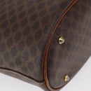 CELINE Macadam Canvas Tote Bag PVC Leather Brown Gold Auth gh1465-12
