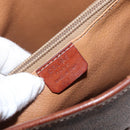 CELINE Macadam Canvas Tote Bag PVC Leather Brown Gold Auth gh1465-15