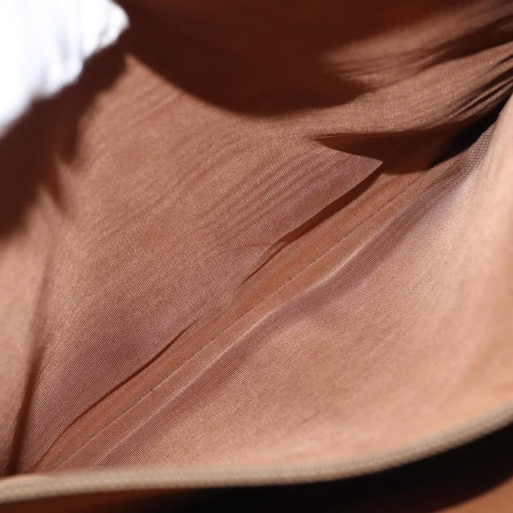 CELINE Macadam Canvas Tote Bag PVC Leather Brown Gold Auth gh1465