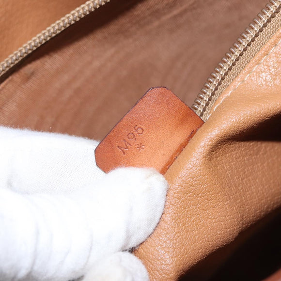 CELINE Macadam Canvas Tote Bag PVC Leather Brown Gold Auth gh1465