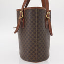 CELINE Macadam Canvas Tote Bag PVC Leather Brown Gold Auth gh1465-4