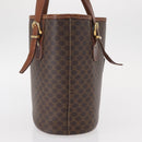 CELINE Macadam Canvas Tote Bag PVC Leather Brown Gold Auth gh1465-5