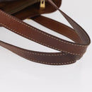 CELINE Macadam Canvas Tote Bag PVC Leather Brown Gold Auth gh1465-7